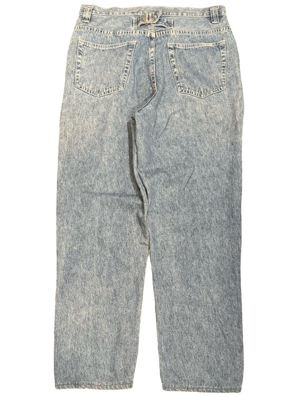Vintage Bill Blass Buckle Faded Straight Leg Jeans